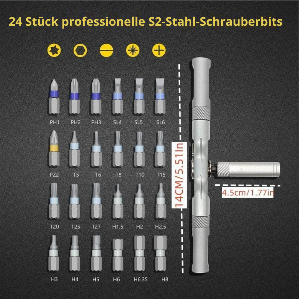 Pro 24-in-1 Ratschen-Schraubendreher Set